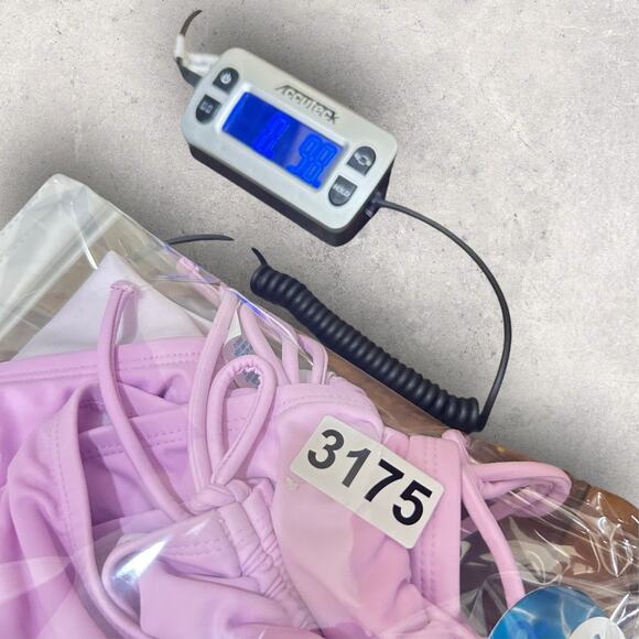 New Decree French Orchid Ruched High Rise Bikini Set Pink Bottom 0X‎ Top 1X - Picture 10 of 10